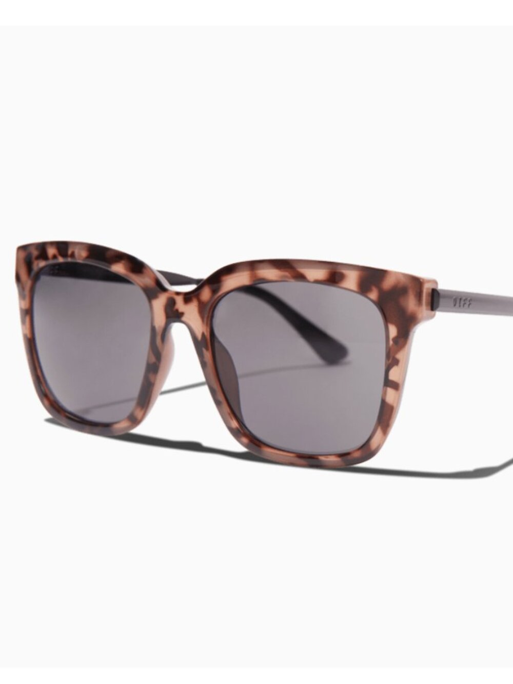NWT DIFF Hailey Oversized Square Thick Frame Cream Tortoiseshell Sunglasses